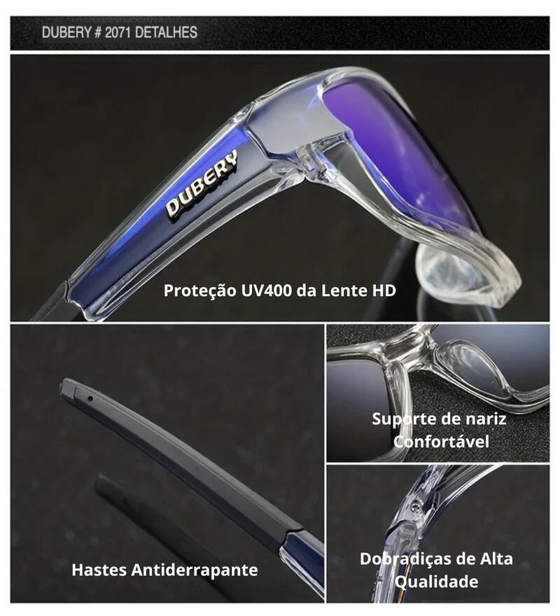 Óculos Unissex DUBERY Com Lentes Polarizadas e Proteção UV400