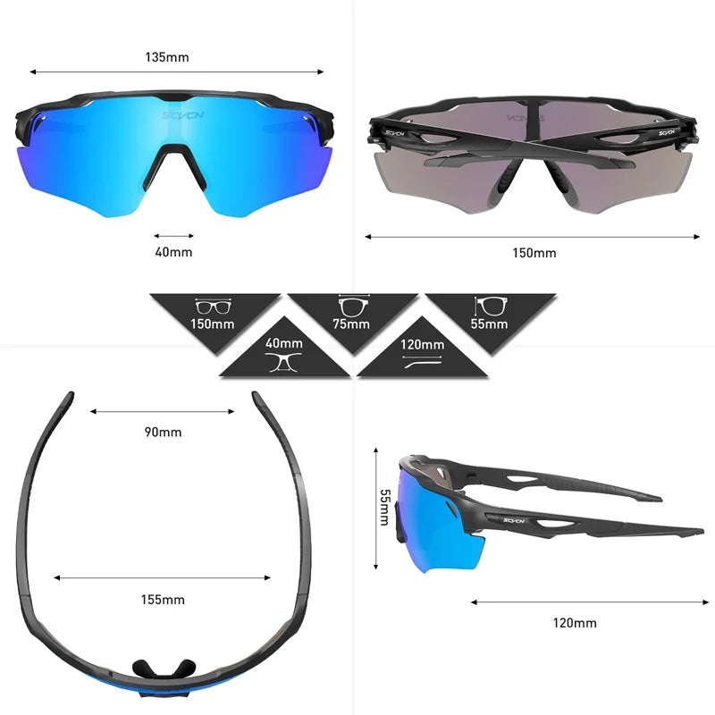 Óculos Esportivo Unissex Opção Com 5 Lentes Polarizadas e Proteção UV400