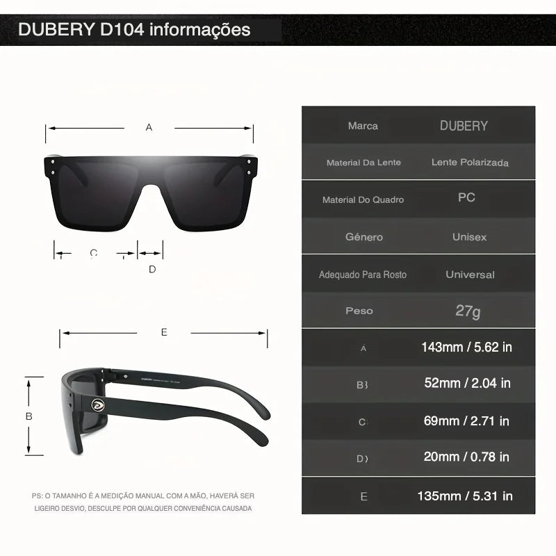 Óculos de Sol DUBERY Unissex Com Lente Polarizada e Proteção UV400