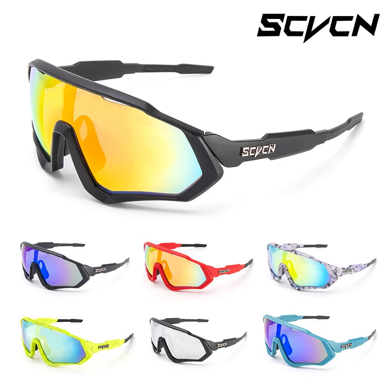 Óculos de Sol Unissex SCVCN Esportivo com Lente Polarizada e Proteção UV 400